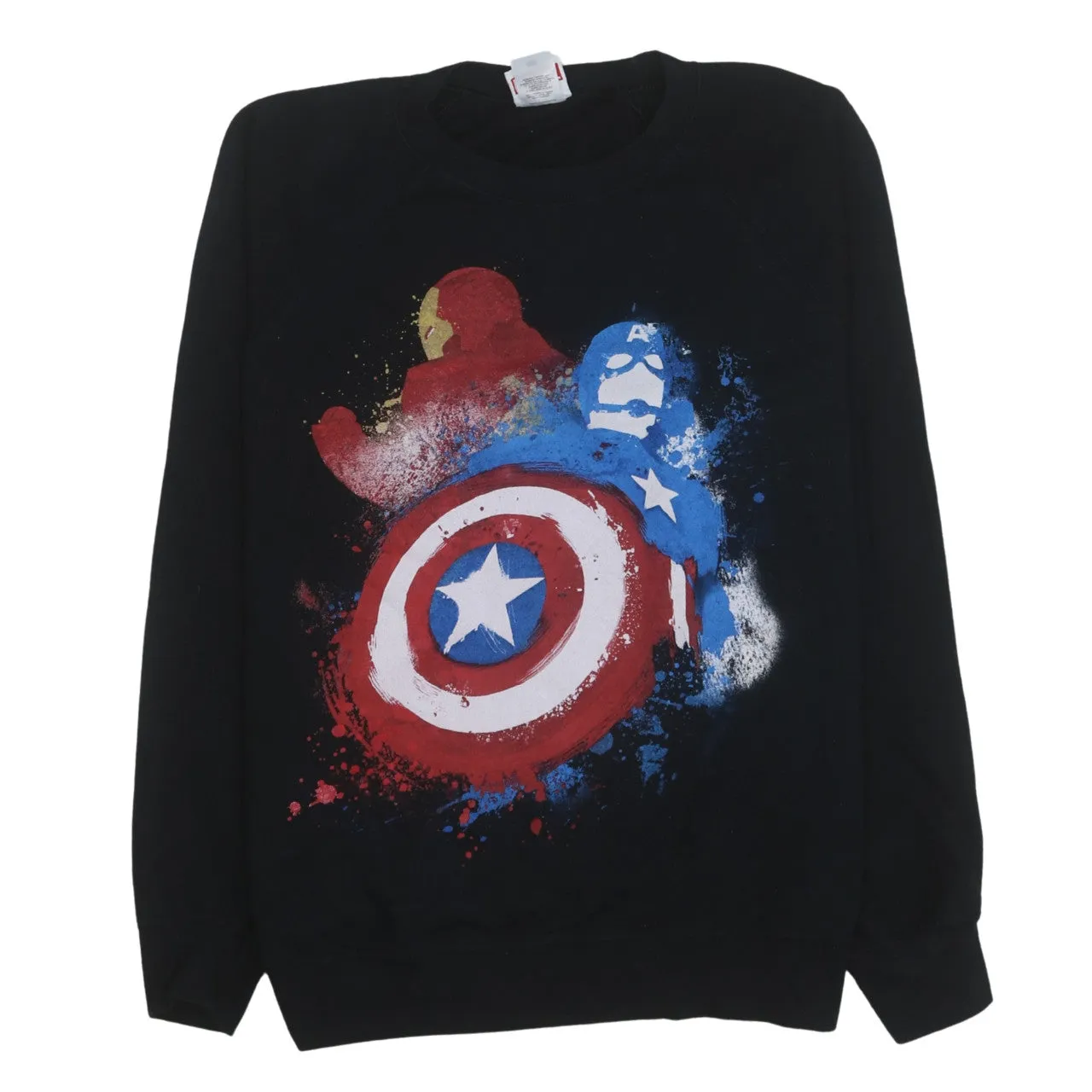 Marvel Black Sweatshirt Women's XXLarge Printed Captain America Iron Man Graphic Pullover Top sold by Vintage Club
