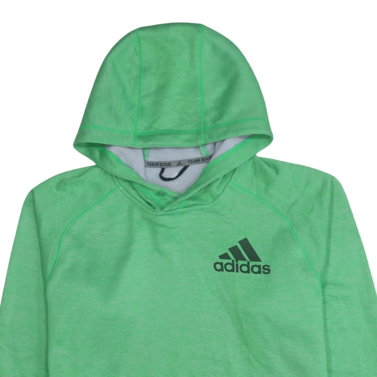 Adidas 90's Drawstring Pockets Pullover Hoodie Medium Green sold by Vintage Club product image thumbnail 3