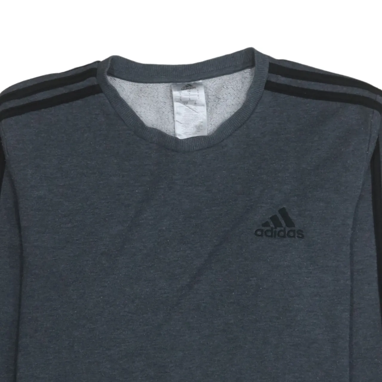 Adidas Dark Grey Sweatshirt Men's Small Embroidered Logo Three Stripe Sleeves Pullover Top sold by Vintage Club product image thumbnail 3