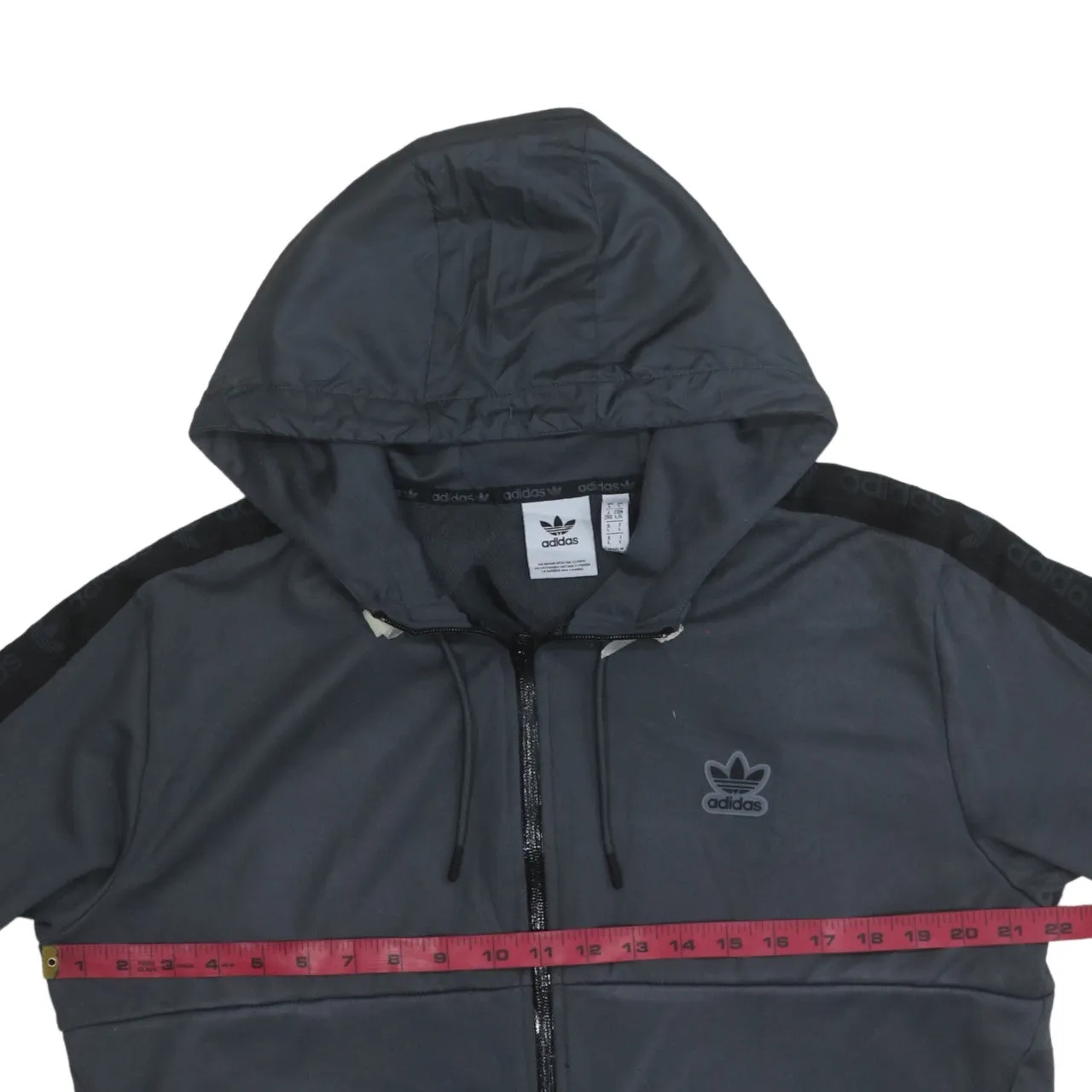 Adidas 90's Sportswear Full Zip Up Hoodie Large Grey sold by Vintage Club product image thumbnail 5