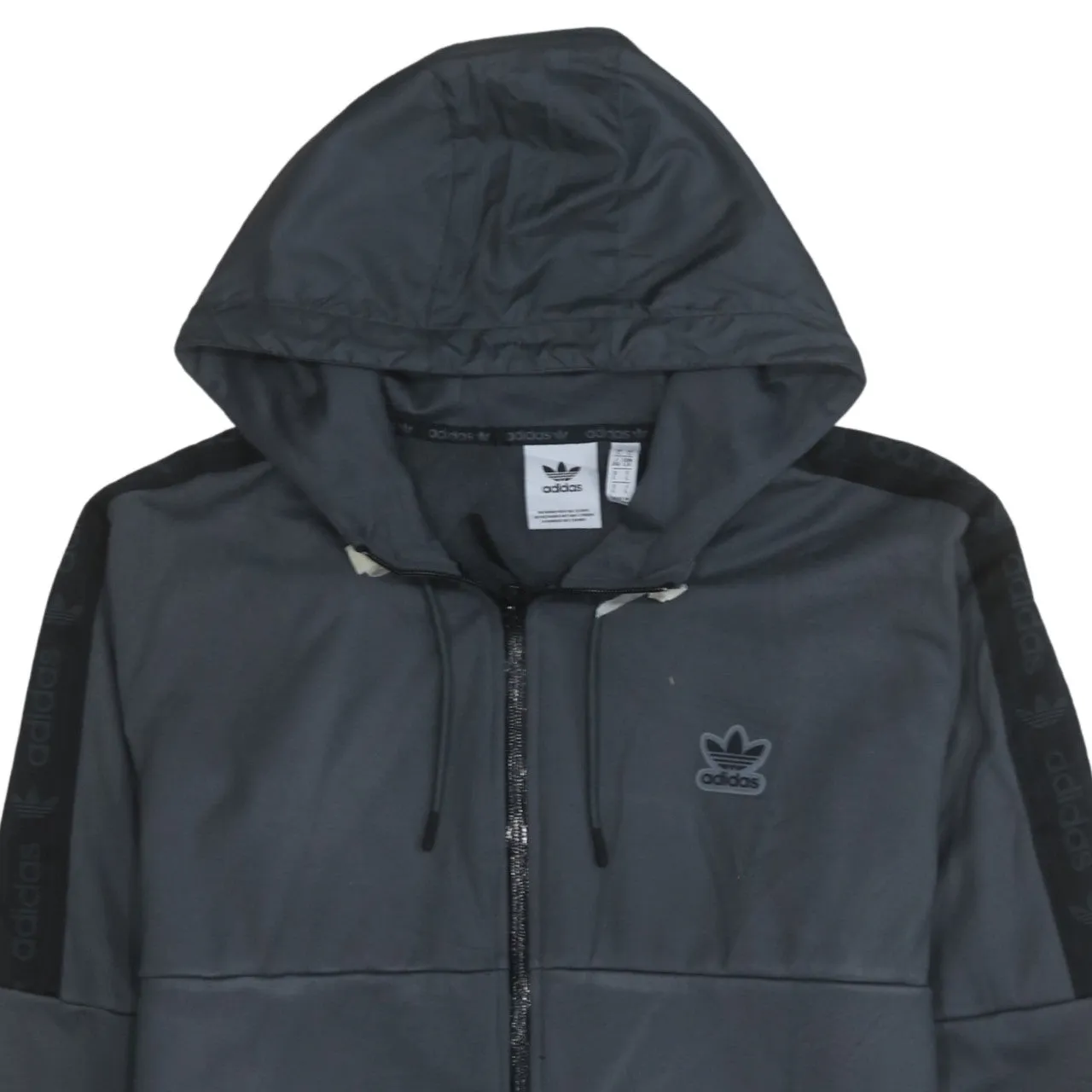 Adidas 90's Sportswear Full Zip Up Hoodie Large Grey sold by Vintage Club product image thumbnail 3
