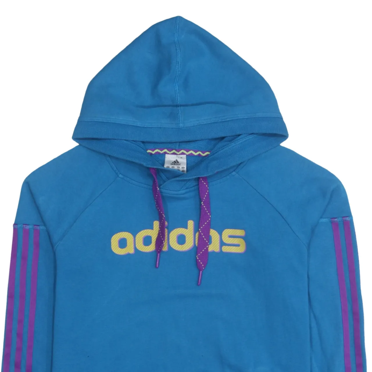 Adidas 90's Spellout Pullover Hoodie Large Blue sold by Vintage Club product image thumbnail 3