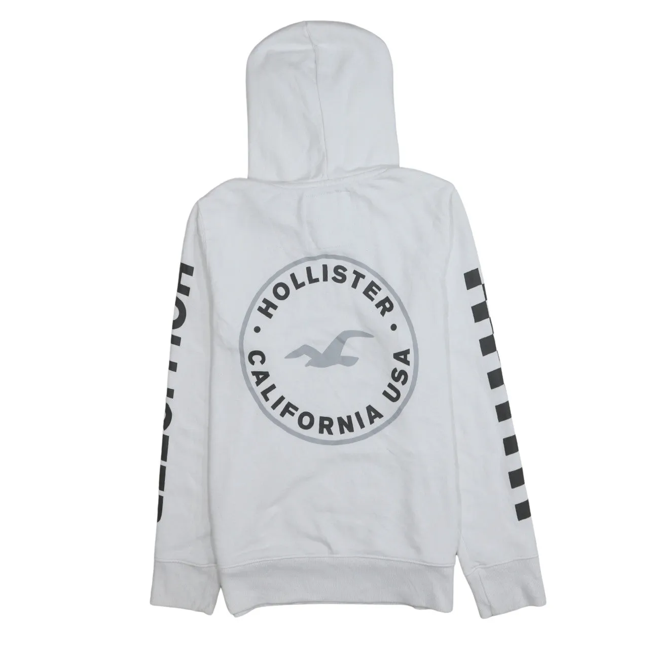 Hollister 90's Drawstring Pockets Pullover Hoodie Small White sold by Vintage Club product image thumbnail 2