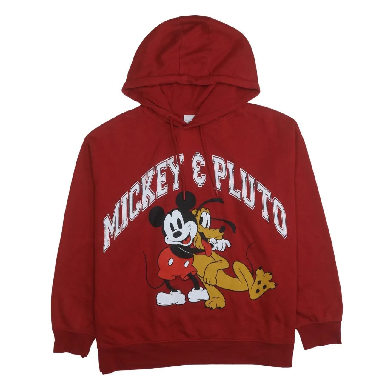 Disney 90's Mickey Mouse & Pluto Pullover Hoodie XLarge Red sold by Vintage Club