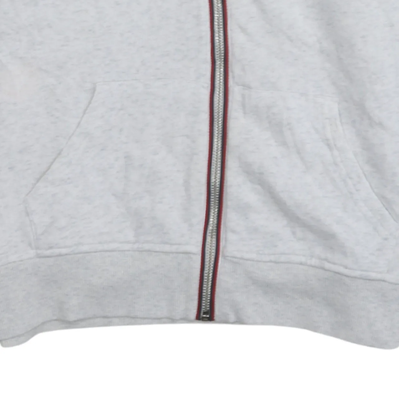 Tommy Hilfiger Light Grey Zip Hoodie Women’s Medium Embroidered Flag Logo Pockets Sweatshirt sold by Vintage Club product image thumbnail 4