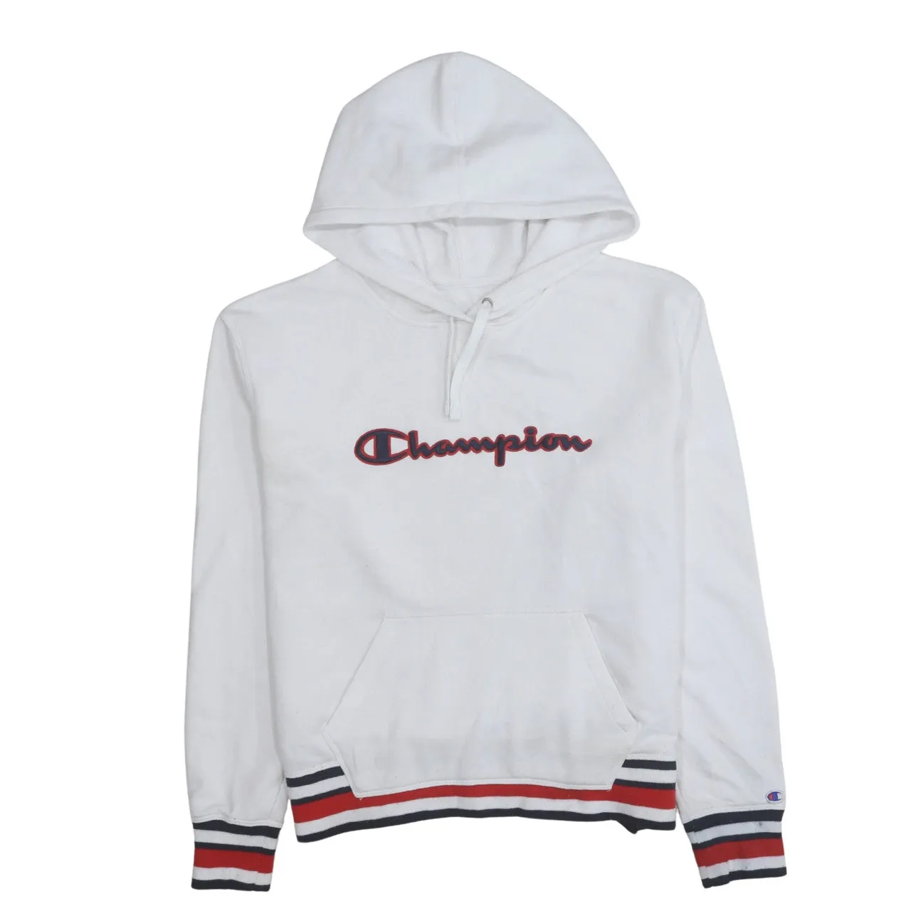 Champion 90's Spellout Pullover Hoodie Large White sold by Vintage Club