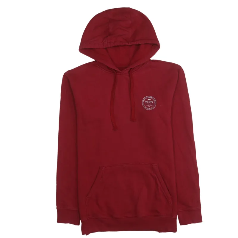 Vans Burgundy Red Hoodie Men’s Medium Printed Logo Front Pocket Pullover Sweatshirt sold by Vintage Club