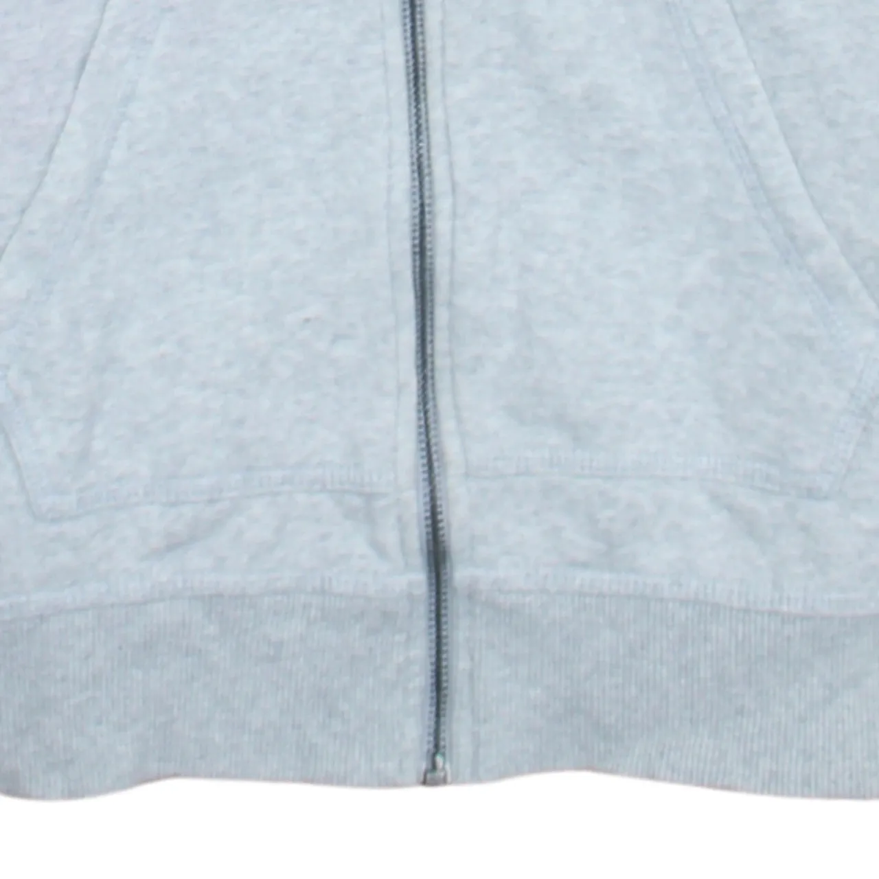 Adidas Light Grey Zip Hoodie Women’s Small Originals Trefoil Printed Logo Pockets Sweatshirt sold by Vintage Club product image thumbnail 4