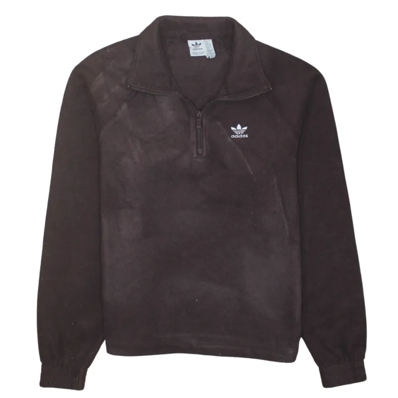 Adidas 90's Hiking Warm Quarter Zip Fleece Jumper Small Burgundy Red made by Adidas