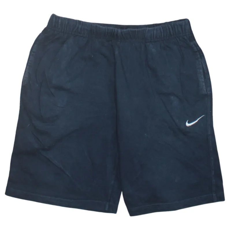 Nike Navy Blue Shorts Men's Large Embroidered Swoosh Elastic Waist Side Pockets Gym made by Nike