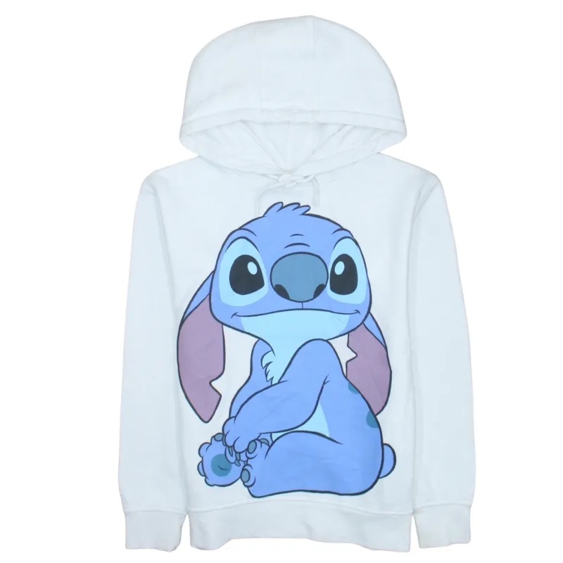 Disney White Hoodie Women’s XXSmall Stitch Printed Graphic Pullover Hooded Sweatshirt sold by Vintage Club