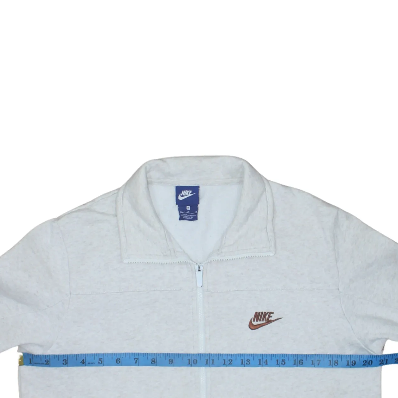 Nike 90's Swoosh Full Zip Up Sweatshirt Medium White sold by Vintage Club product image thumbnail 5