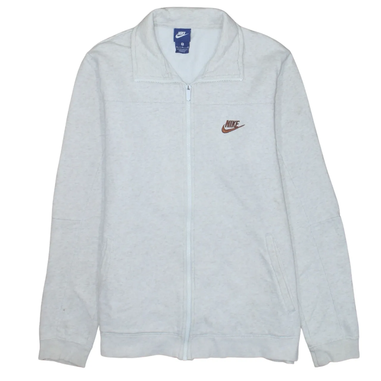 Nike 90's Swoosh Full Zip Up Sweatshirt Medium White sold by Vintage Club