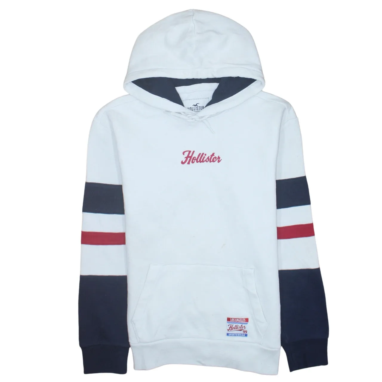 Hollister 90's Spellout Pullover Hoodie Medium White sold by Vintage Club