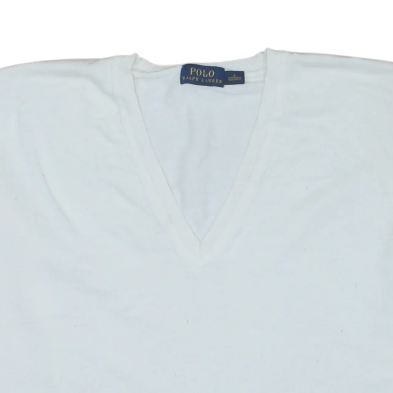 Polo Ralph Lauren White V Neck Jumper Men’s Small Lightweight Knit Pullover Sweater sold by Vintage Club product image thumbnail 3