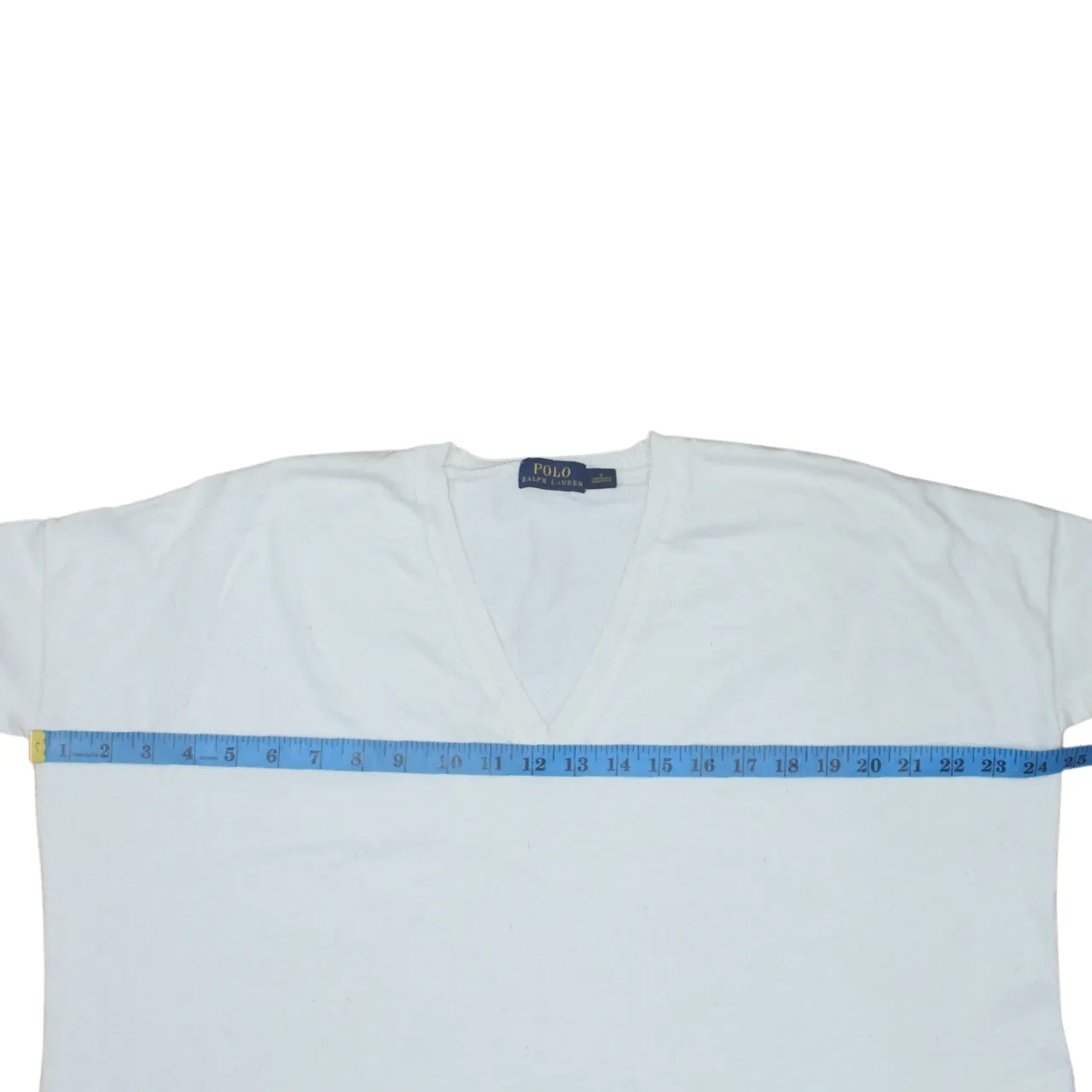 Polo Ralph Lauren White V Neck Jumper Men’s Small Lightweight Knit Pullover Sweater sold by Vintage Club product image thumbnail 5