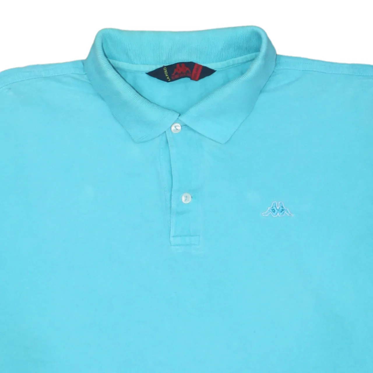 Kappa 90's Short Sleeves Quarter Button Polo Shirt XXXLarge (3XL) Blue sold by Vintage Club product image thumbnail 3