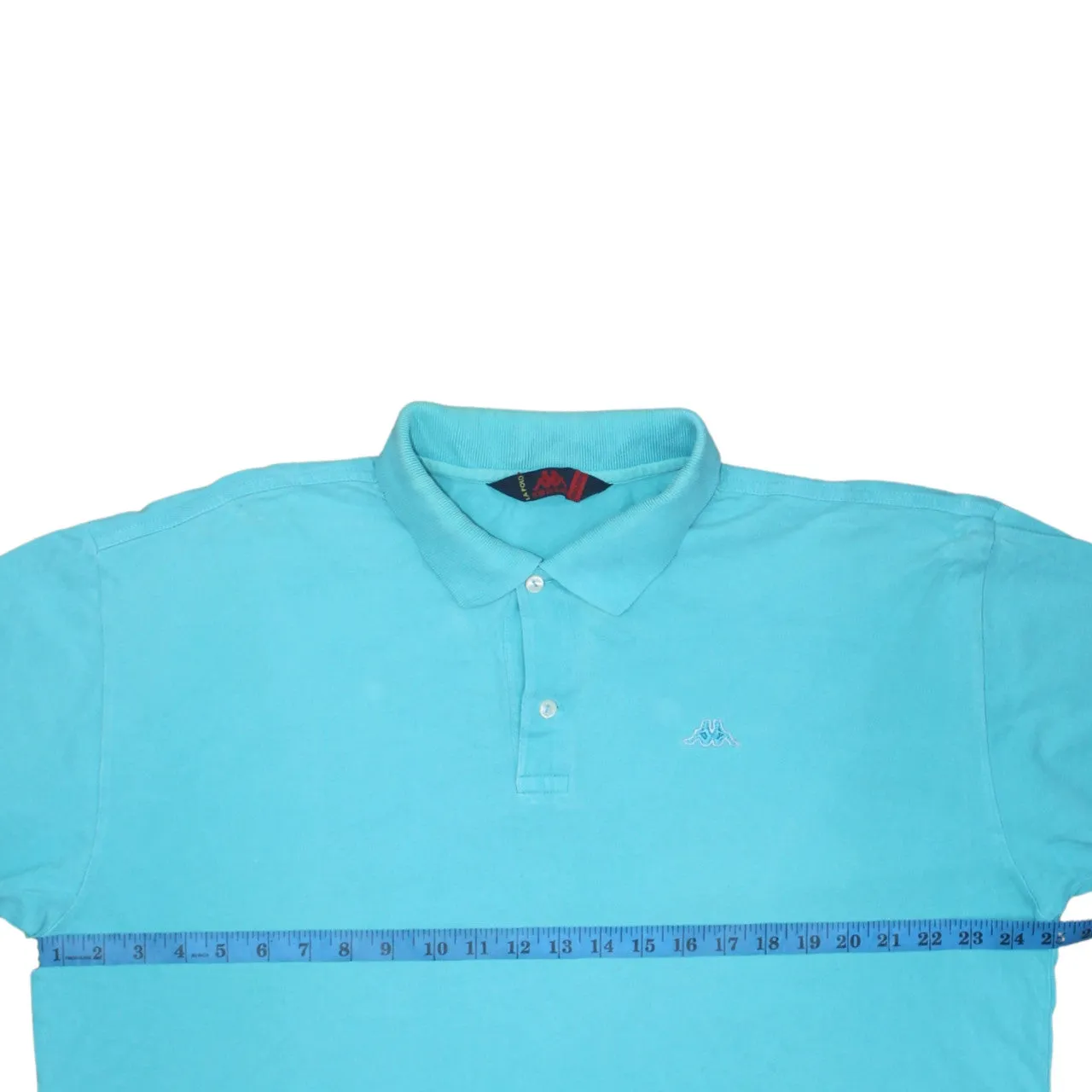 Kappa 90's Short Sleeves Quarter Button Polo Shirt XXXLarge (3XL) Blue sold by Vintage Club product image thumbnail 5