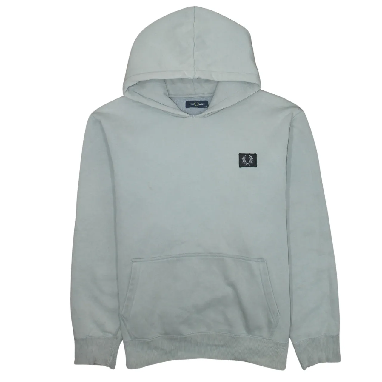 Quiksilver Light Grey Hoodie Women’s XXLarge Chest Logo Patch Front Pouch Fleece Sweatshirt sold by Vintage Club