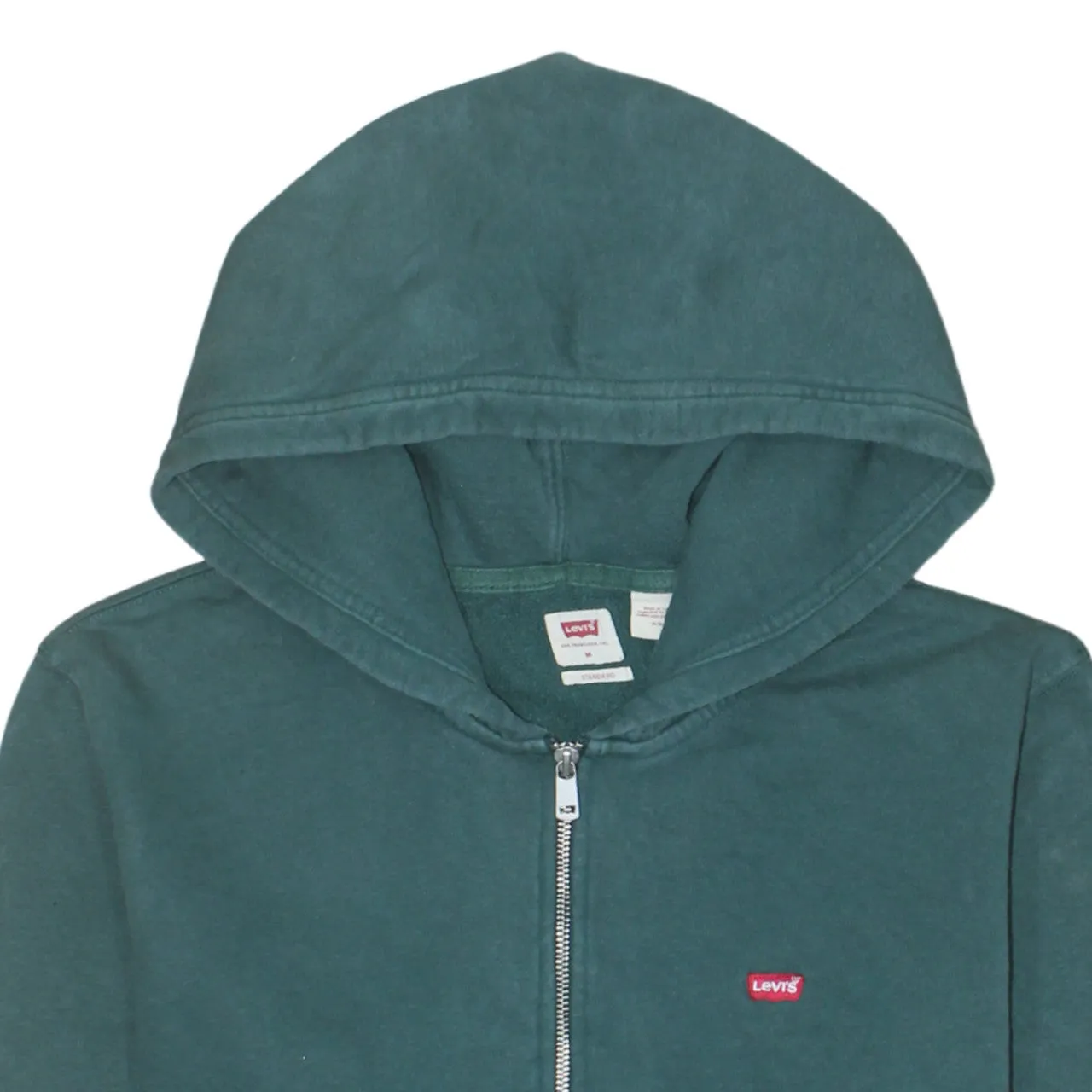 Levi's 90's Drawstring Pockets Full Zip Up Hoodie Medium Green sold by Vintage Club product image thumbnail 3