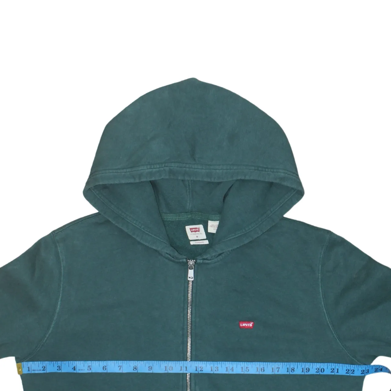 Levi's 90's Drawstring Pockets Full Zip Up Hoodie Medium Green sold by Vintage Club product image thumbnail 5