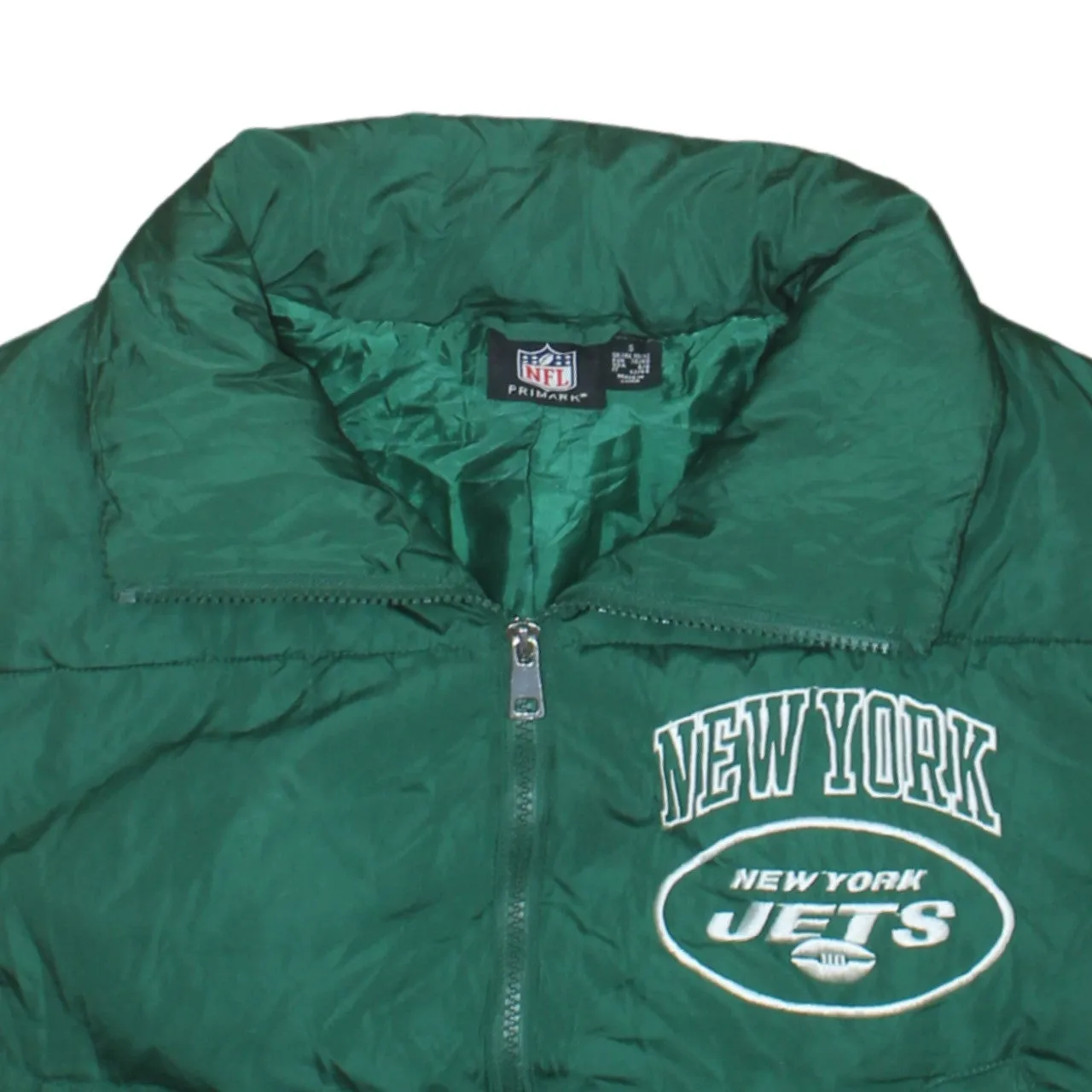 Primark Green Gilet Women’s Small New York Jets Printed Logo Zip Puffer Vest sold by Vintage Club product image thumbnail 3