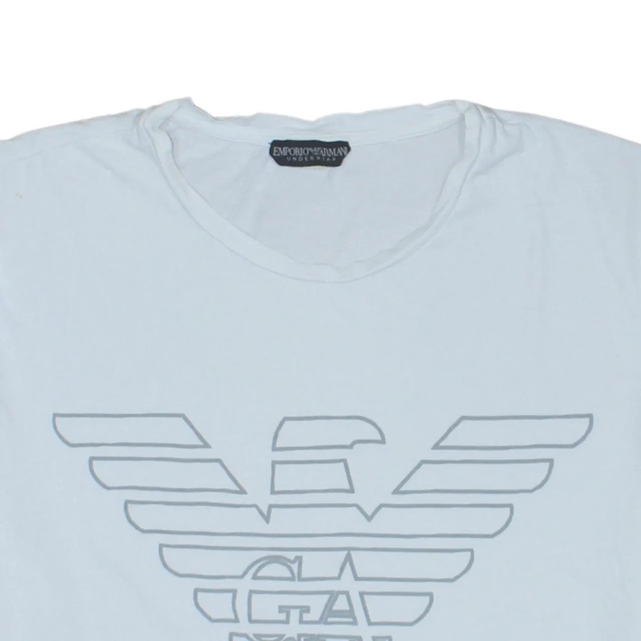 Emporio Armani White T Shirt Men's Small Printed Eagle Logo Short Sleeve Tee Top sold by Vintage Club product image thumbnail 3
