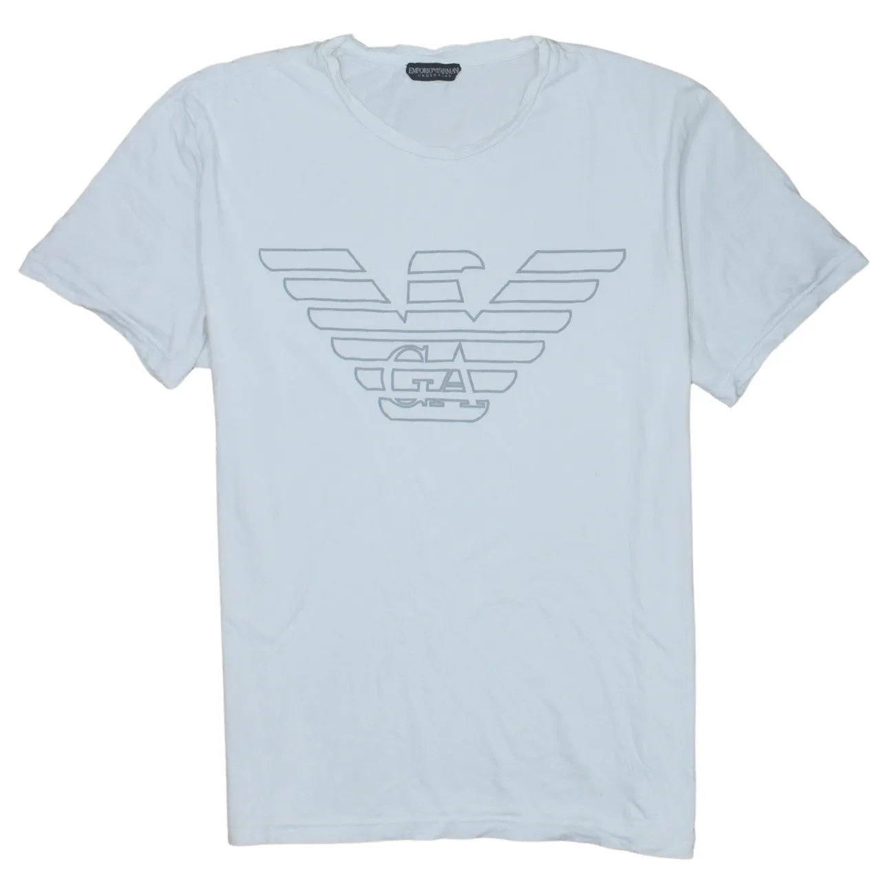 Emporio Armani White T Shirt Men's Small Printed Eagle Logo Short Sleeve Tee Top sold by Vintage Club