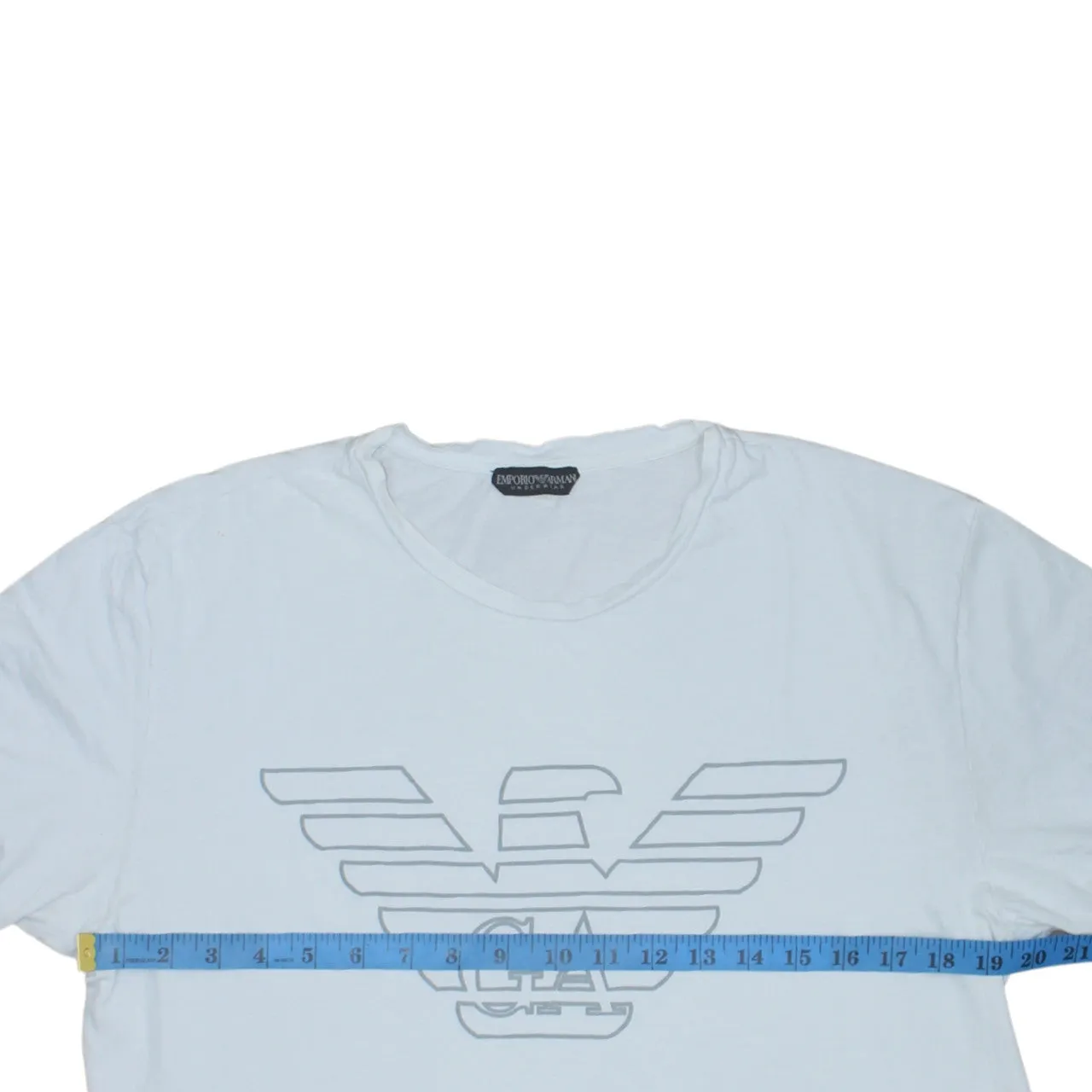 Emporio Armani White T Shirt Men's Small Printed Eagle Logo Short Sleeve Tee Top sold by Vintage Club product image thumbnail 5