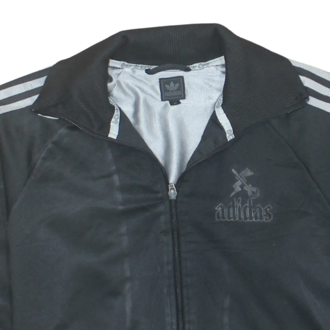 Adidas 90's Striped Sleeve Full Zip Up Sweatshirt Medium Black sold by Vintage Club product image thumbnail 3