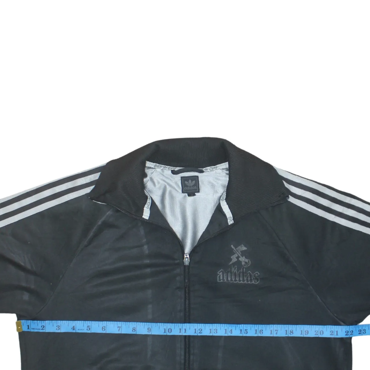 Adidas 90's Striped Sleeve Full Zip Up Sweatshirt Medium Black sold by Vintage Club product image thumbnail 5