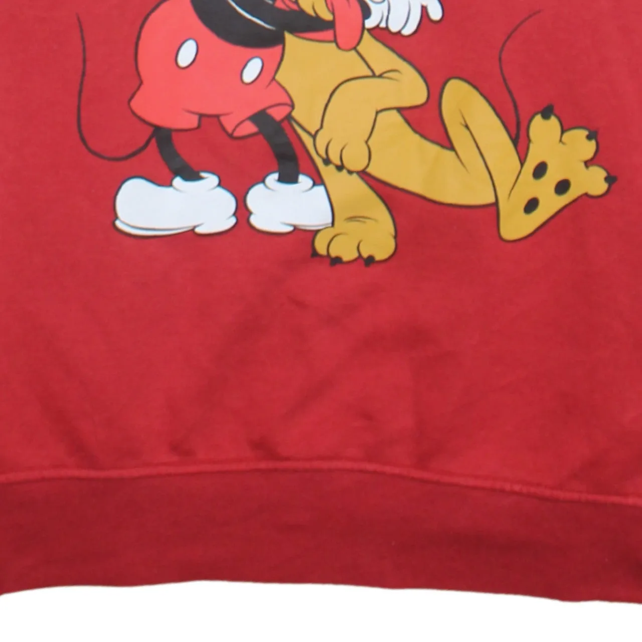 Disney 90's Mickey Mouse & Pluto Pullover Hoodie Medium Red sold by Vintage Club product image thumbnail 4