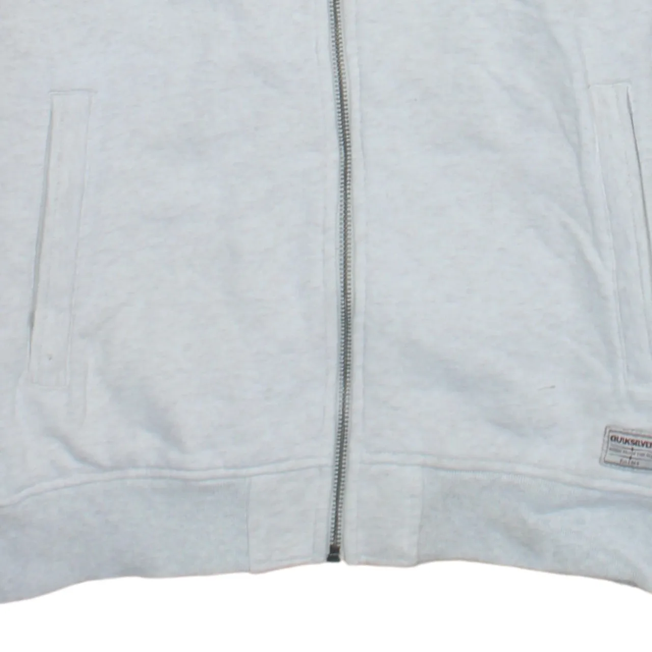 Quiksilver Light Grey Full Zip Sweatshirt Women's Large Embroidered Chest Logo Pockets Fleece Top sold by Vintage Club product image thumbnail 4