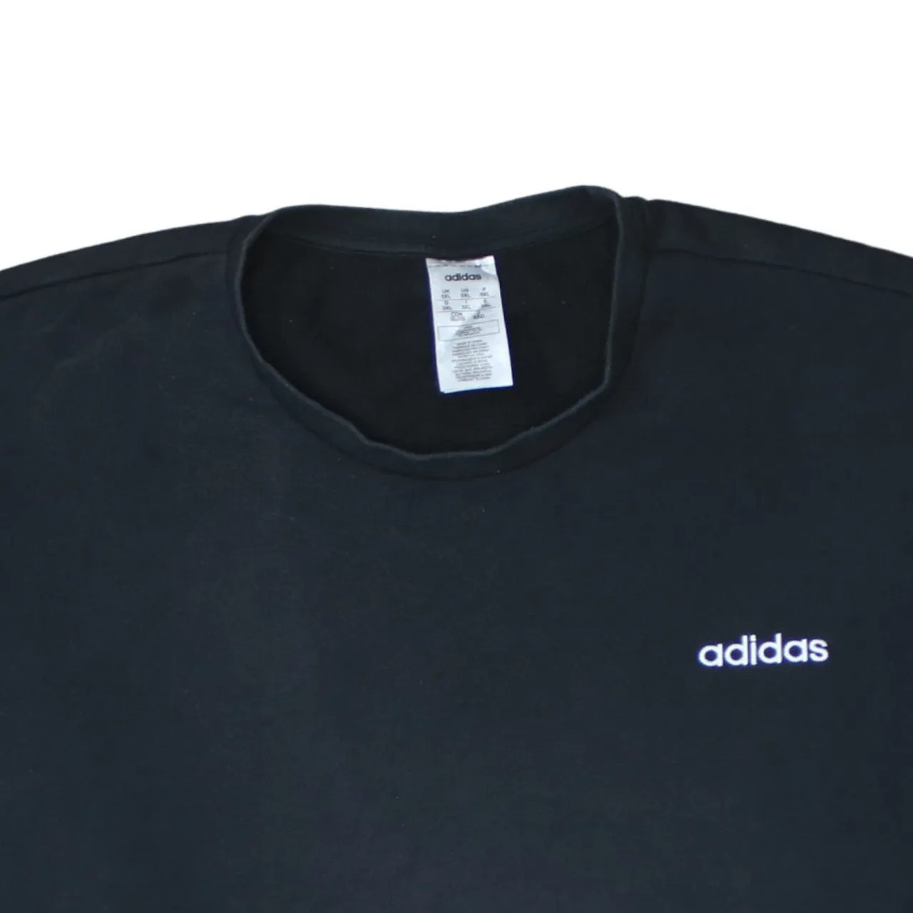 Adidas Black Sweatshirt Men's 3XL Embroidered Chest Logo Crewneck Pullover Fleece Top sold by Vintage Club product image thumbnail 3