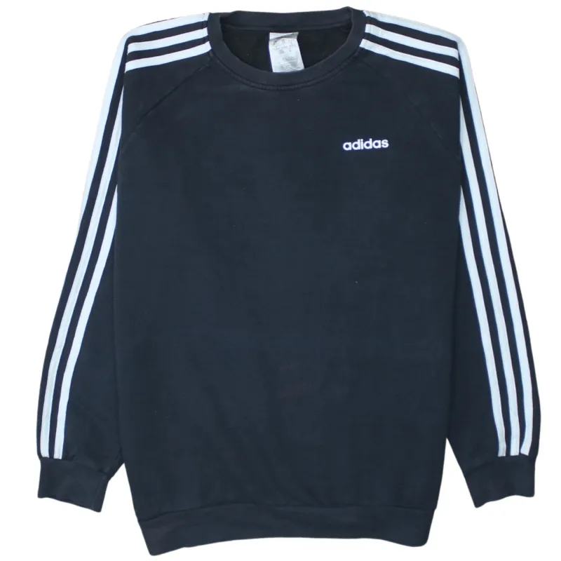Adidas 90's Striped Sleeve Crew Neck Sweatshirt XSmall Black sold by Vintage Club