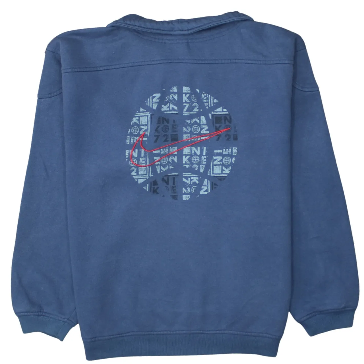 Nike 90's Swoosh Quarter Zip Sweatshirt Medium Navy Blue sold by Vintage Club product image thumbnail 2