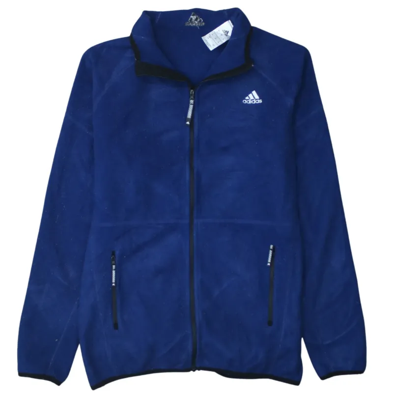 Adidas Royal Blue Fleece Jacket Women’s Large Full Zip Embroidered Logo Zip Pockets Top sold by Vintage Club
