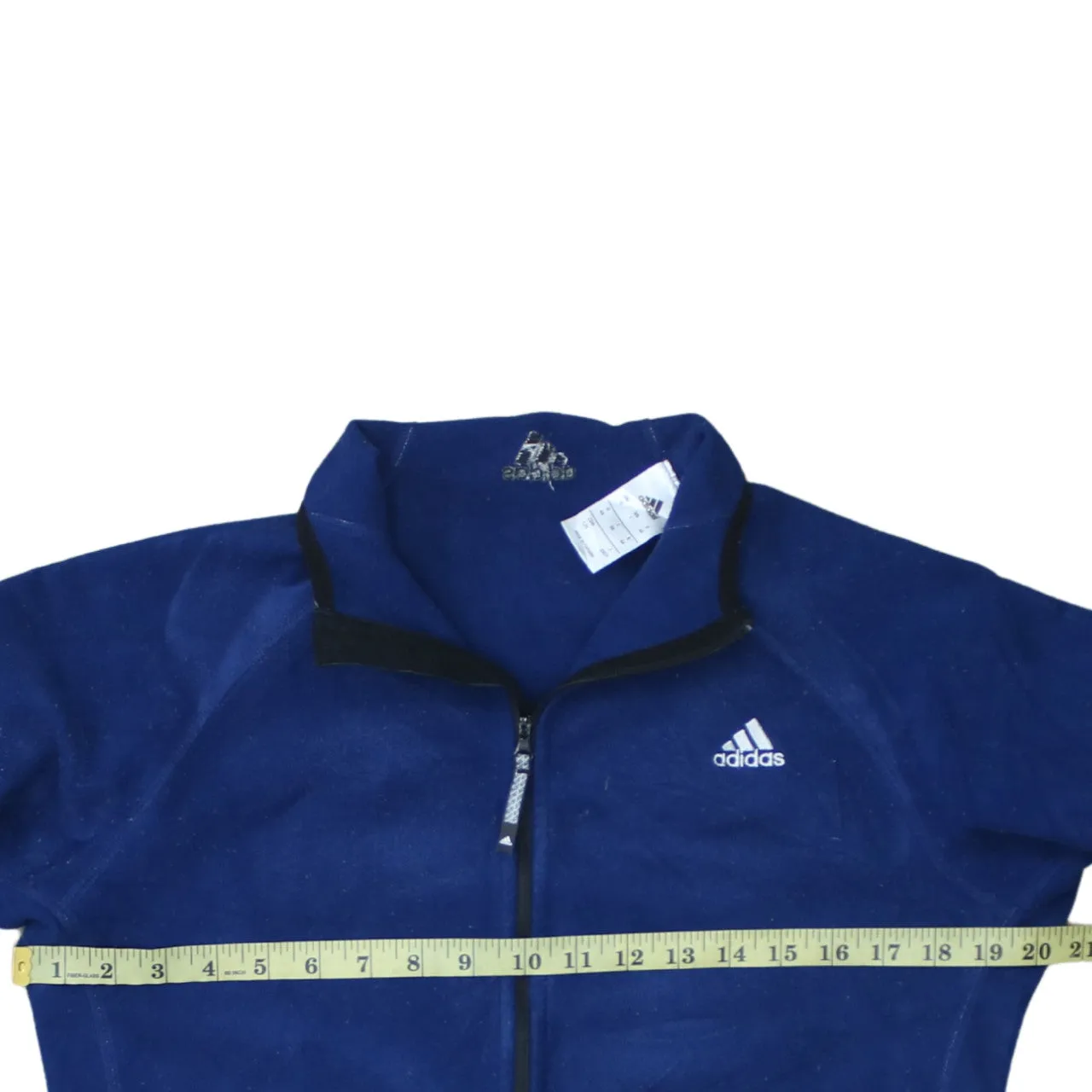 Adidas Royal Blue Fleece Jacket Women’s Large Full Zip Embroidered Logo Zip Pockets Top sold by Vintage Club product image thumbnail 5