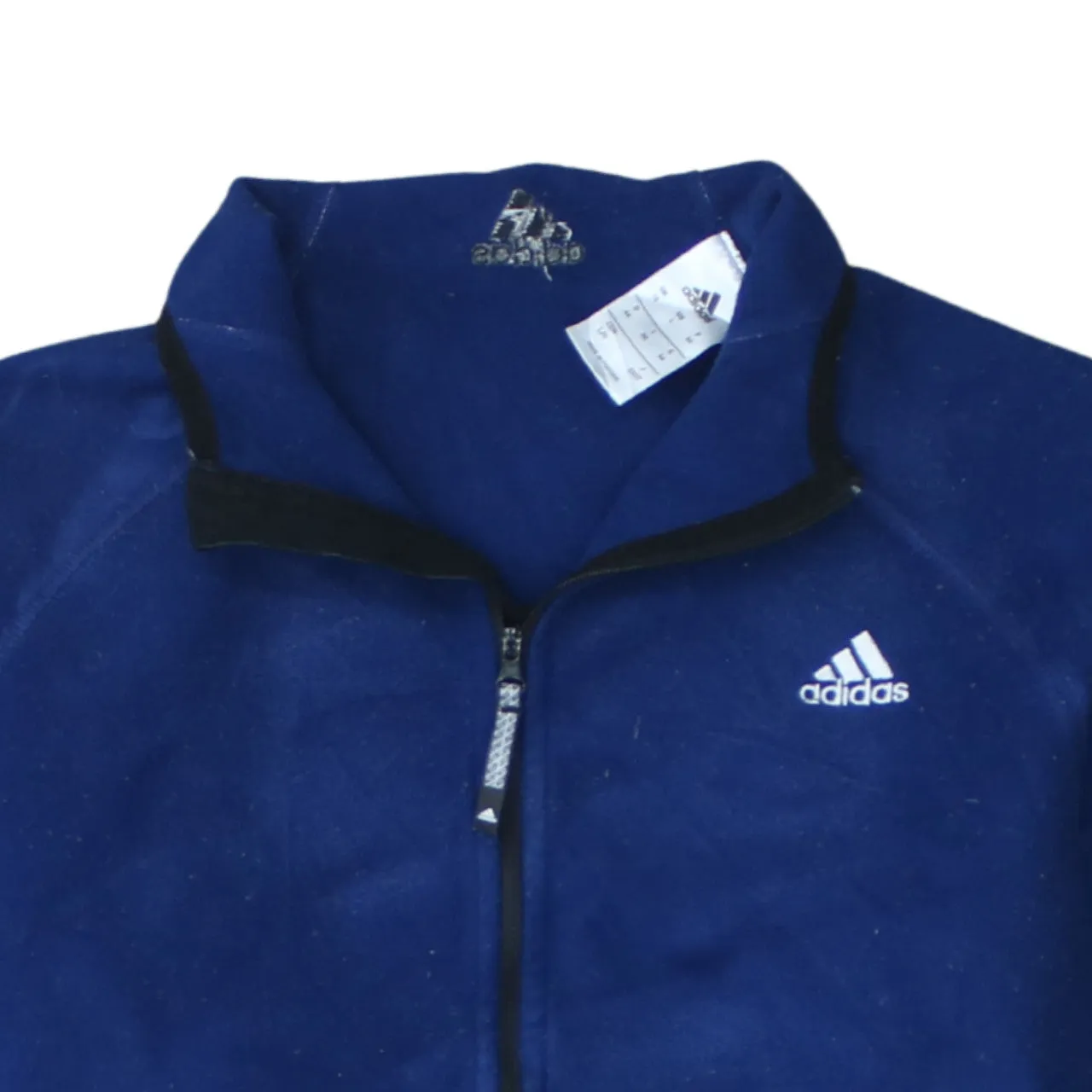 Adidas Royal Blue Fleece Jacket Women’s Large Full Zip Embroidered Logo Zip Pockets Top sold by Vintage Club product image thumbnail 3