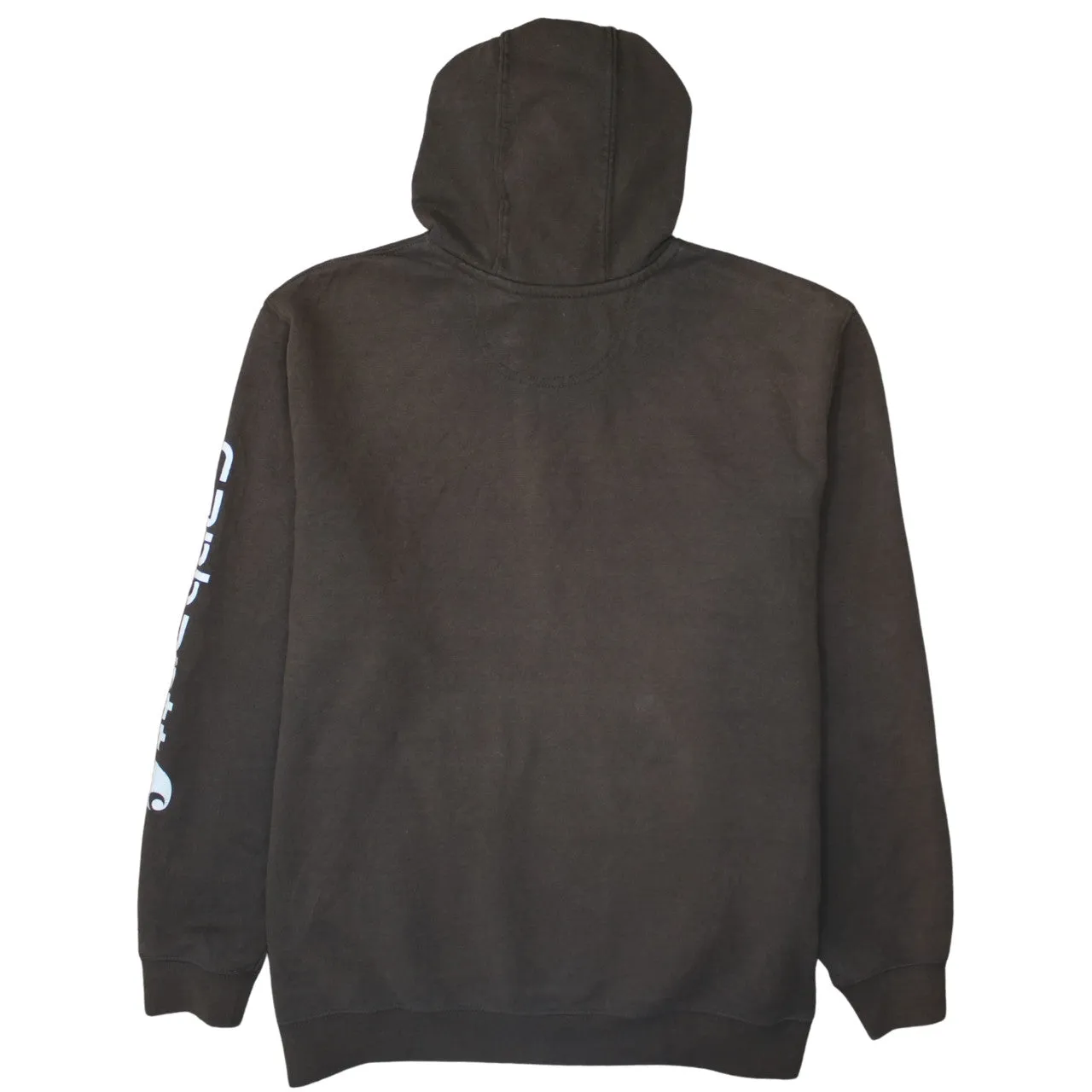 Carhartt Dark Brown Hoodie Women’s XLarge Printed Sleeve Logo Front Pocket Pullover Sweatshirt sold by Vintage Club product image thumbnail 2