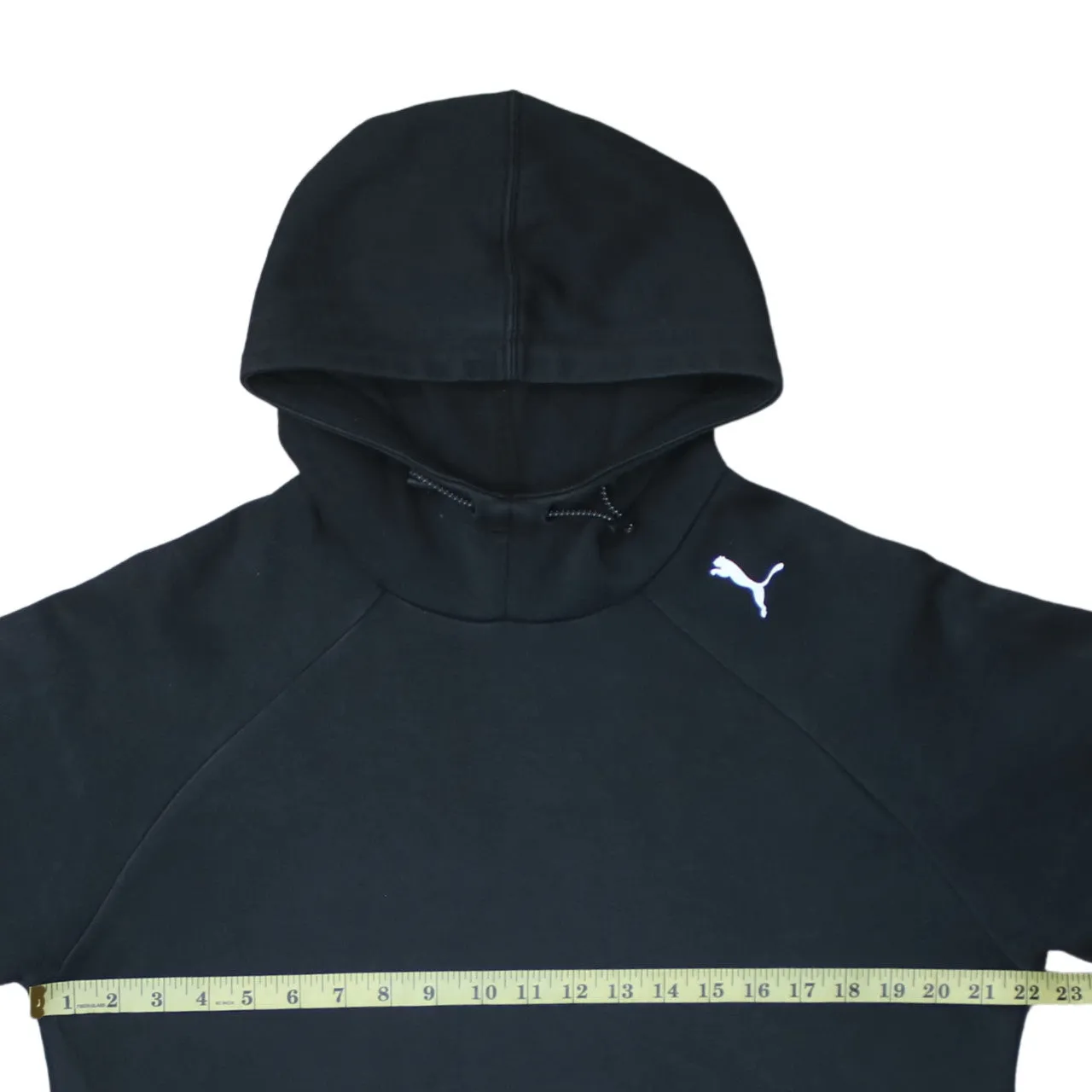 Puma Black Hoodie Women’s XLarge Embroidered Chest Logo Panelled Sleeves Pullover Top sold by Vintage Club product image thumbnail 5