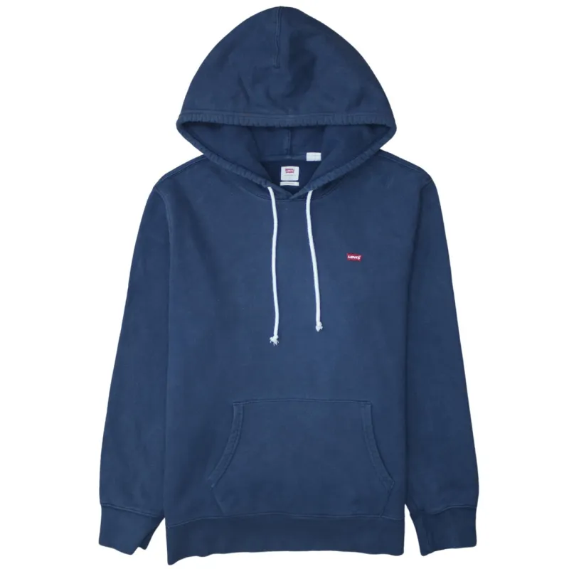 Levi's 90's Drawstring Pockets Pullover Hoodie Large Navy Blue made by Levi's