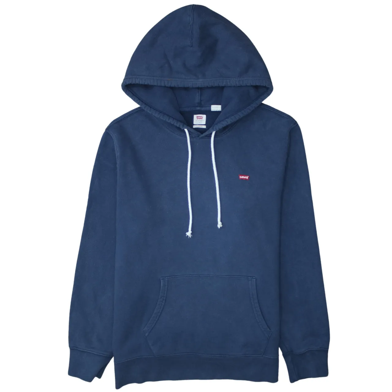 Levi's 90's Drawstring Pockets Pullover Hoodie Large Navy Blue sold by Vintage Club