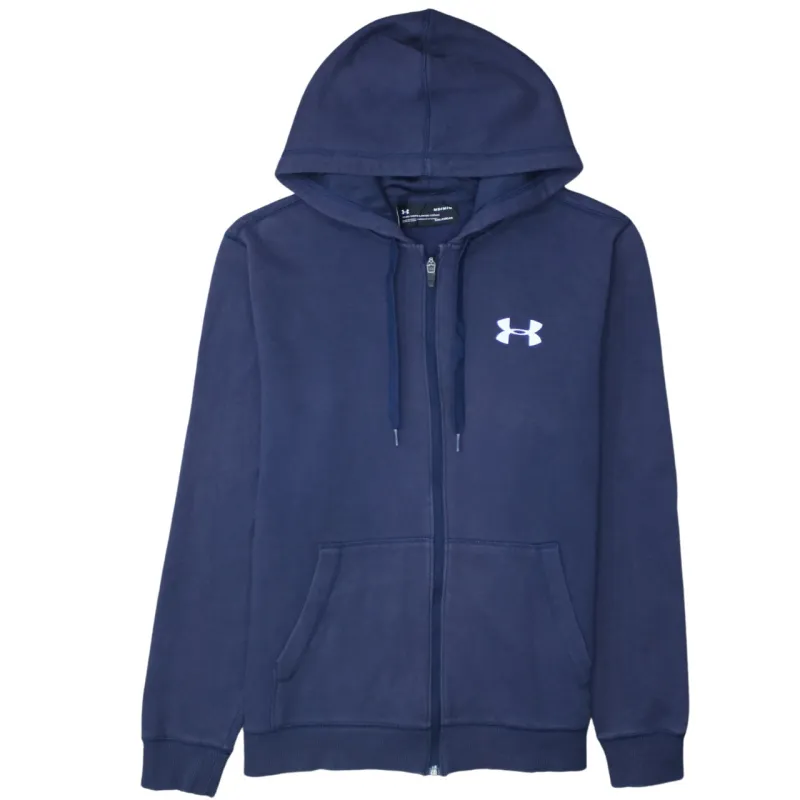 Under Armour 90's Drawstring Pockets Full Zip Up Hoodie Medium Blue sold by Vintage Club