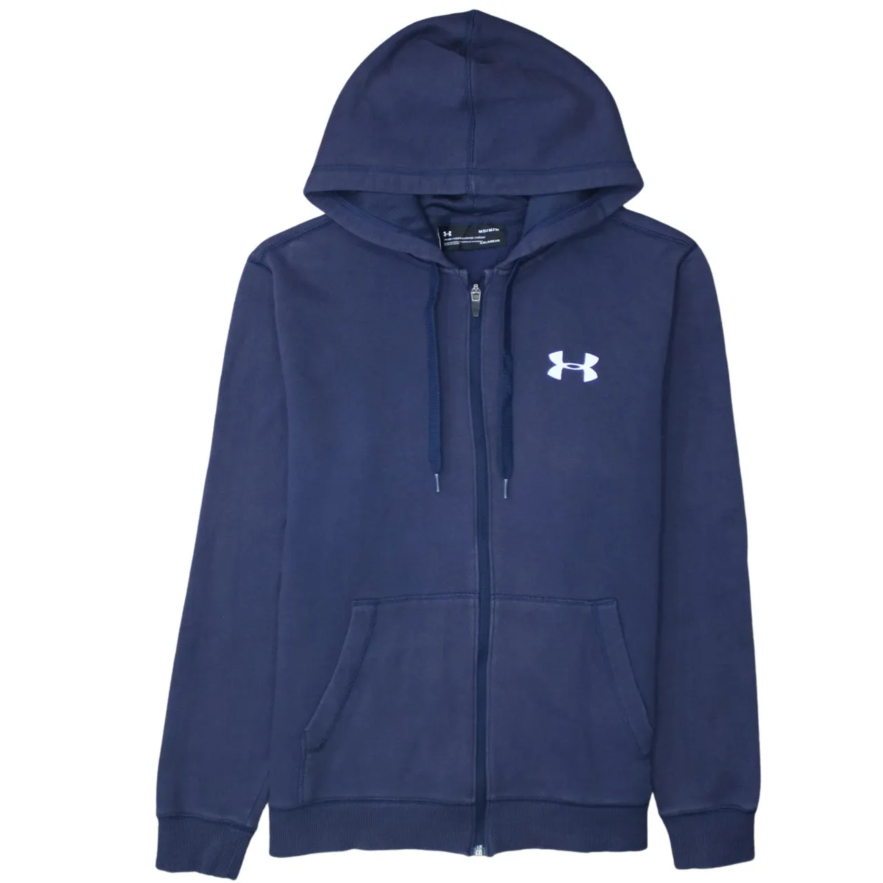 Under Armour 90's Drawstring Pockets Full Zip Up Hoodie Medium Blue sold by Vintage Club
