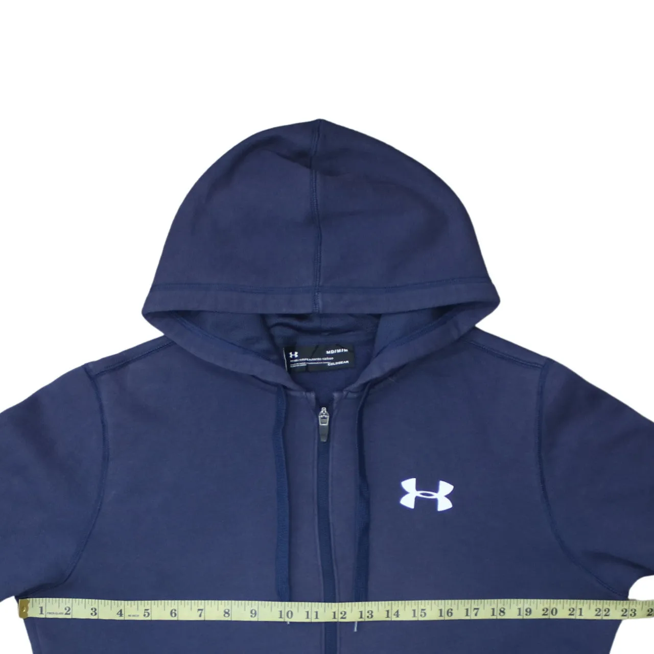 Under Armour 90's Drawstring Pockets Full Zip Up Hoodie Medium Blue sold by Vintage Club product image thumbnail 5
