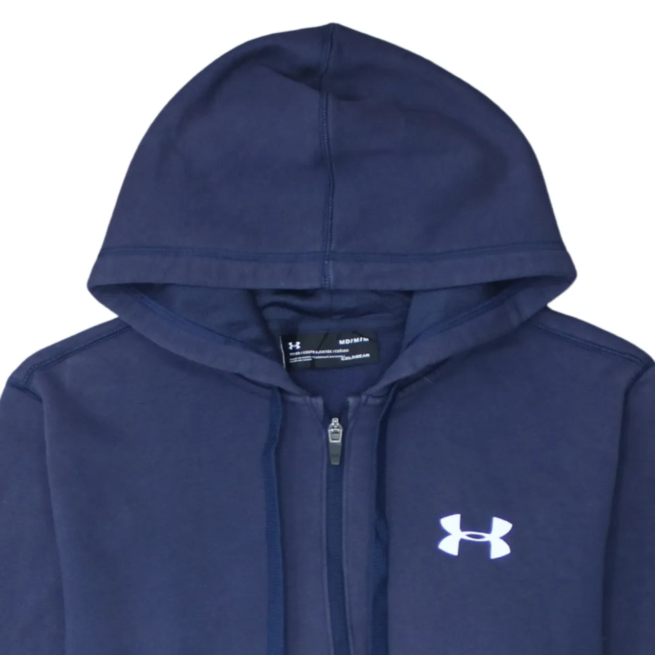 Under Armour 90's Drawstring Pockets Full Zip Up Hoodie Medium Blue sold by Vintage Club product image thumbnail 3