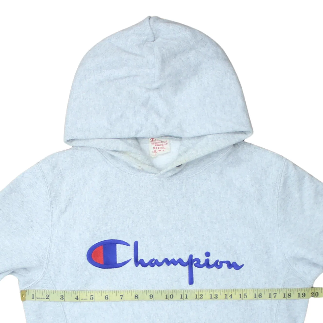 Champion 90's Spellout Pullover Hoodie Medium Grey sold by Vintage Club product image thumbnail 5