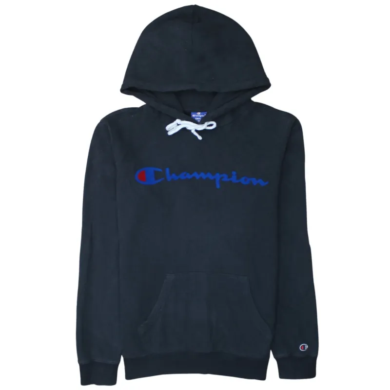 Champion 90's Spellout Pullover Hoodie Small Black sold by Vintage Club