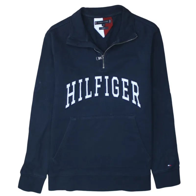 Tommy Hilfiger 90's Hilfiger Quarter Zip Sweatshirt Small Navy Blue made by Tommy Hilfiger